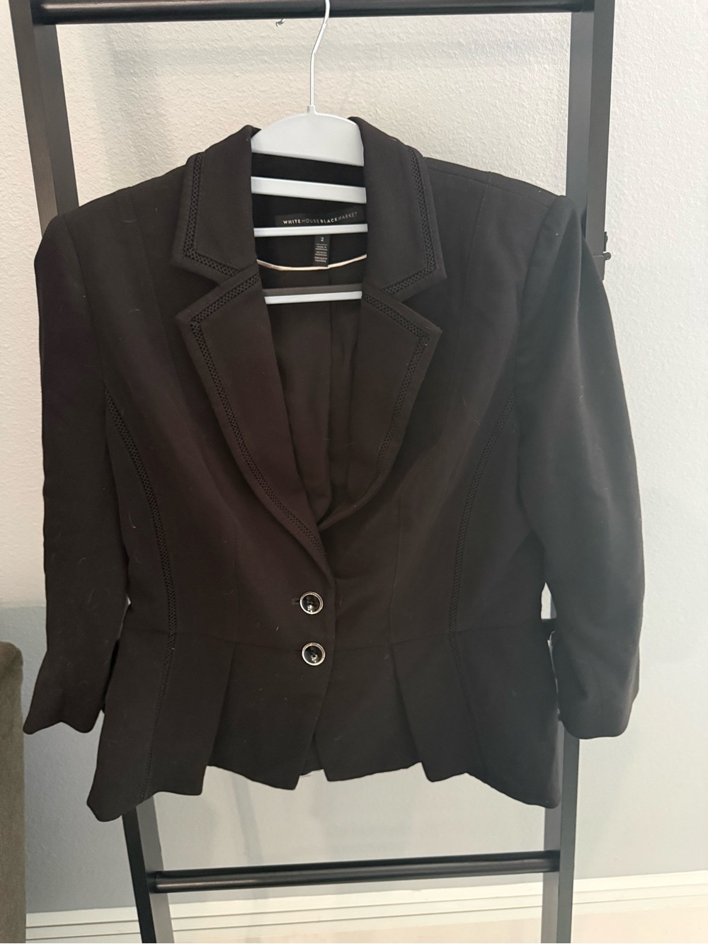 White House Black Market Black Tailored Peplum Blazer